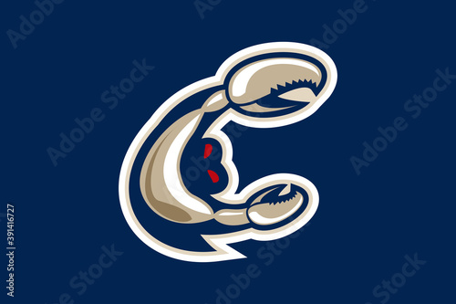 Mascot icon illustration of an crab sport logotype design