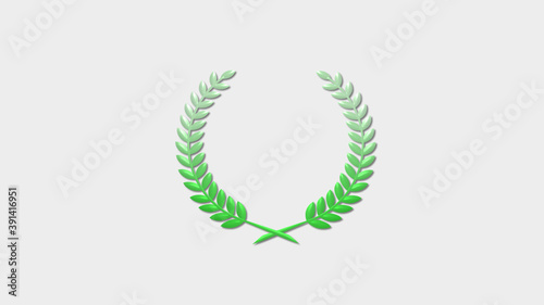 Amazing green white gradient wheat icon on white background, New wreath icon