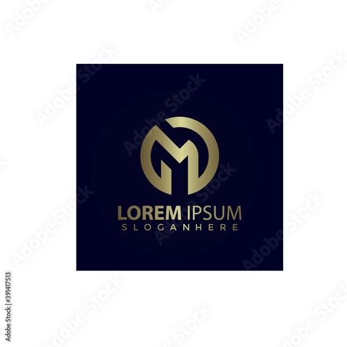 Initial Letter Gm Mg Circle Monogram logo design element vector illustration