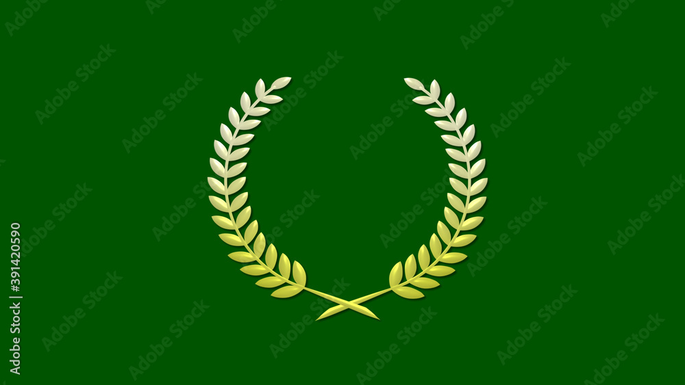 Beautiful yellow gradient 3d wheat icon on green dark background, New wheat icon Beautiful yellow gradient 3d wheat icon on green dark background, New wheat icon