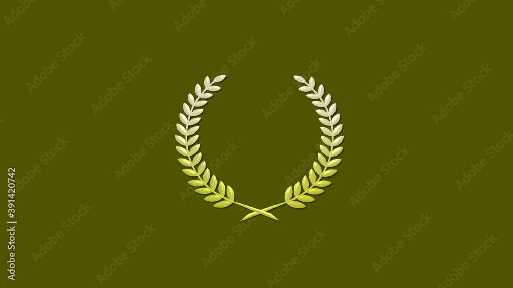 Beautiful yellow gradient 3d wheat icon on yellow dark background Beautiful yellow gradient 3d wheat icon on yellow dark background