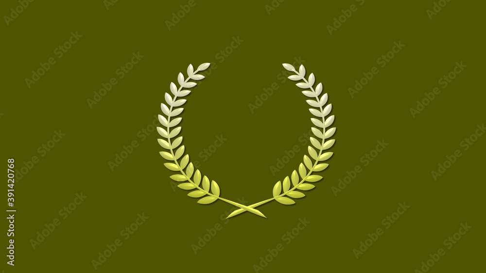 Beautiful yellow gradient 3d wheat icon on yellow dark background Beautiful yellow gradient 3d wheat icon on yellow dark background
