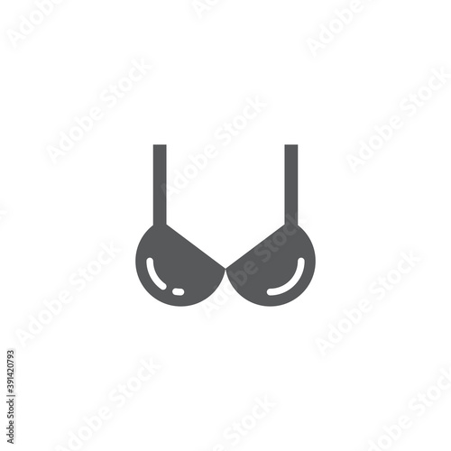 woman bra underware lcon. Equipment symbol, line, color, outline style pictogram on beige background. Boxing gloves sign for mobile concept and web design. Vector graphics