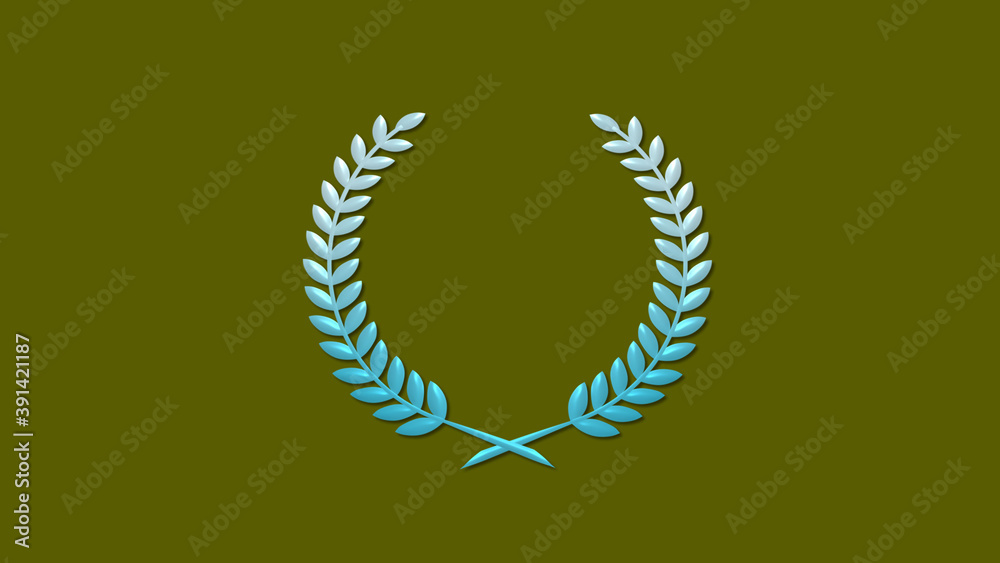 Amazing cyan gradient wheat icon on yellow dark background, 3d wheat icon Amazing cyan gradient wheat icon on yellow dark background, 3d wheat icon