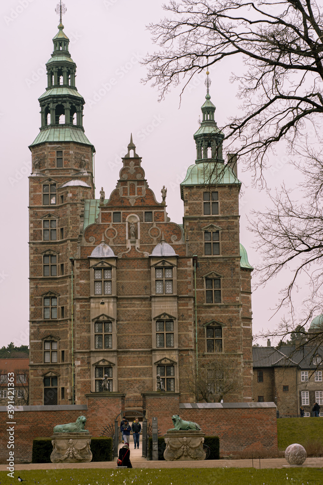 Fototapeta premium PANORAMIC VIEW FROM ROSENBORG CASTLE, COPENHAGUE, DENMARK 2019