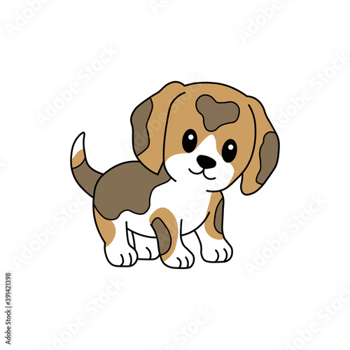 kawaii dog cute mascot icon  dog logo  vector graphic illustration