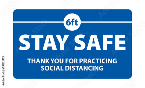 Practice social distancing of 6ft. keep apart sign and symbol vector eps10