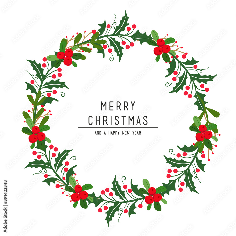 Merry Christmas wreath. Vector illustration Merry Christmas wreath. Vector illustration