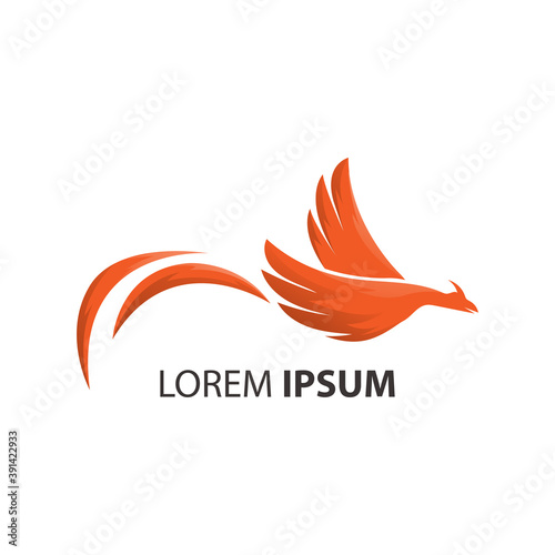 red gradient color phoenix bird logo. company logo
