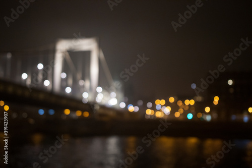 Bokeh night reflections in the water