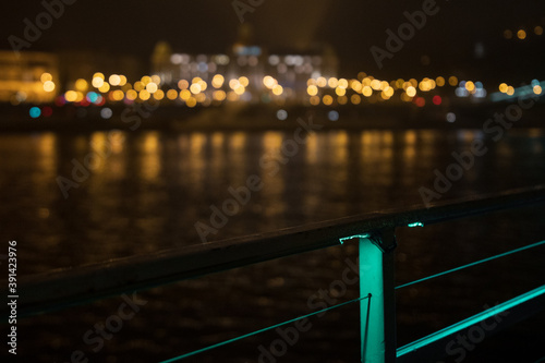 Bokeh night reflections in the water