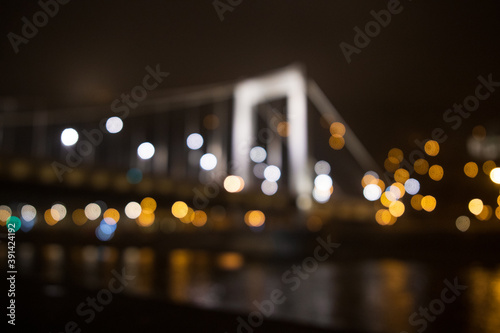 Bokeh night reflections in the water