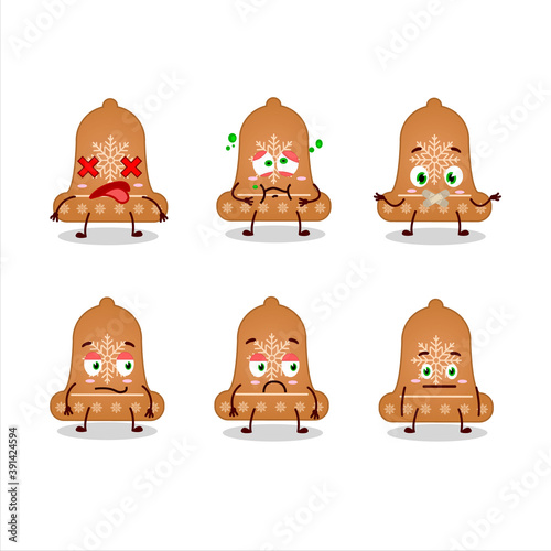 Bell cookie cartoon character with nope expression