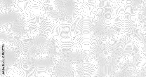 Fototapeta Naklejka Na Ścianę i Meble -  Abstract black and white topographic contours lines