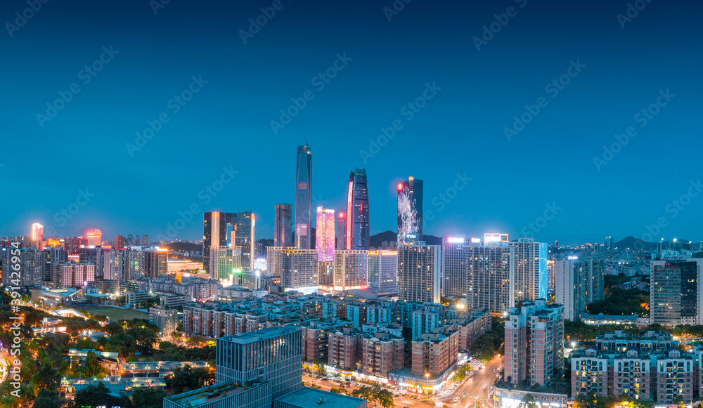 Night view of Dongguan City, Guangdong Province, China