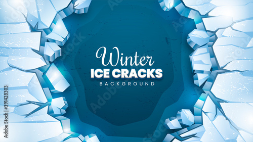 Winter Ice Cracks Background