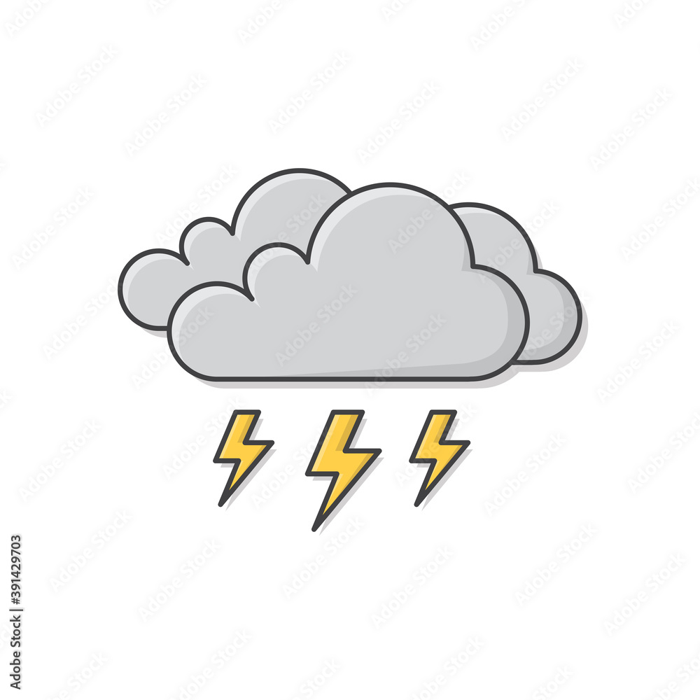 Dark Clouds Of Thunder Strom Vector Icon Illustration. Weather Phenomena Symbol Dark Clouds Of Thunder Strom Vector Icon Illustration. Weather Phenomena Symbol