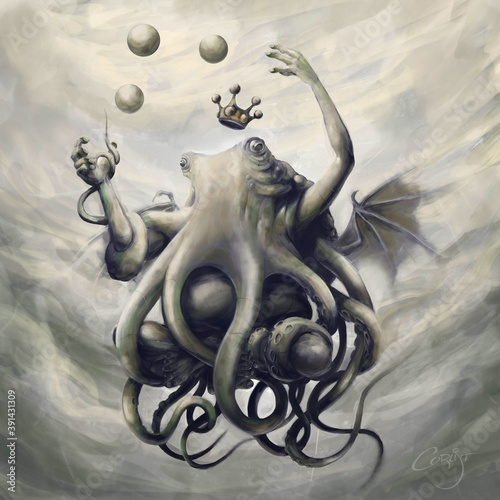 Bild auf Leinwand Cthulhu Floating - Great Old Ones