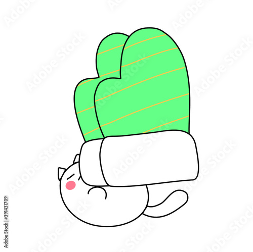 Winter glove with cat