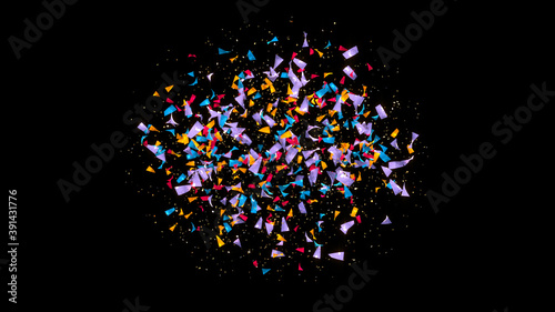 explosion of colorful confetti pieces