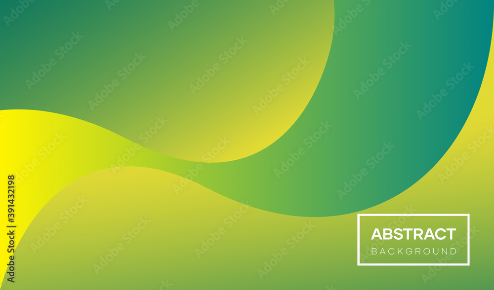 Green abstract wavy background. Trendy gradient shapes composition, suitable for website wallpapers, banners, covers, and advertisements. Vector