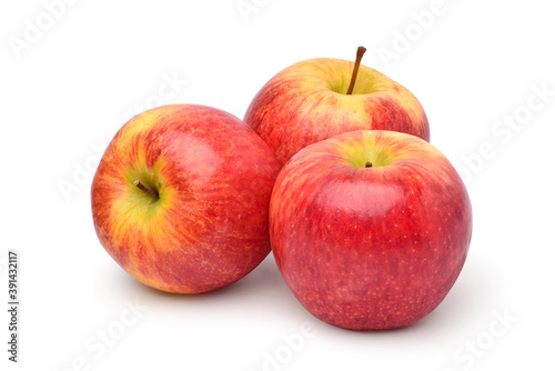 Slika na platnu Three Envy apples isolated on white background. clipping path.