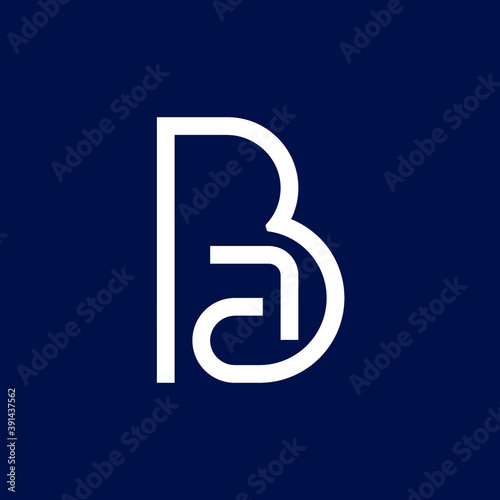 Monogram Initial Letter BA, AB, B & A Logo icon concept. Creative Minimal Alphabet emblem design template. Graphic Symbol for Corporate Business Identity.Creative Vector graphic element.