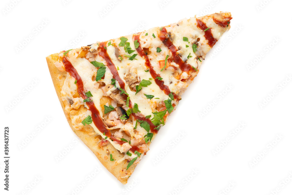 slice of pizza isolated on a white background slice of pizza isolated on a white background