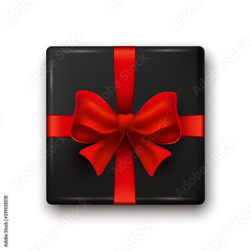  Realistic black gifts boxes. Vector illustration