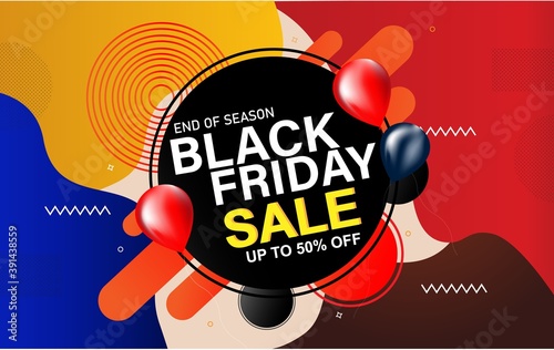 Black Friday sale inscription design template. Black Friday banner. Promotional marketing discount event. vector illustraion.