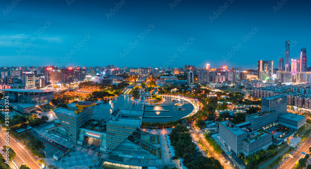 Night View of Central Square of Dongguan City, Guangdong Province, China
