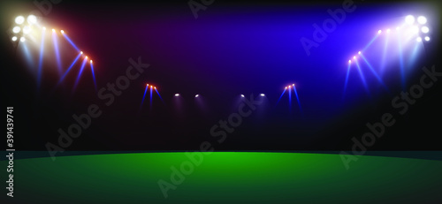 Bright stadium arena lights. Sports stadium with lights, eps 10.