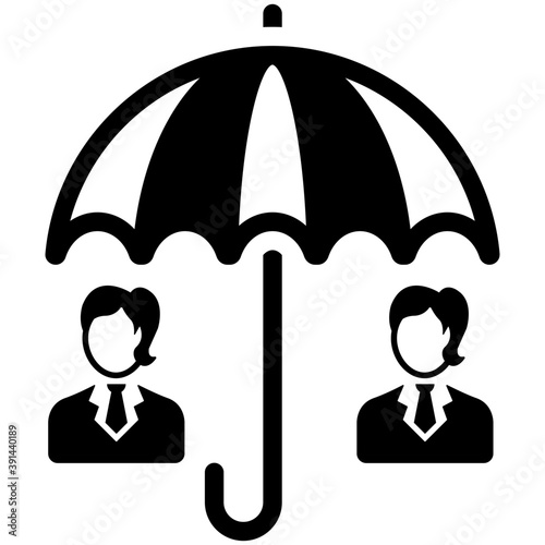 
People under umbrella symbolising insurance concept

