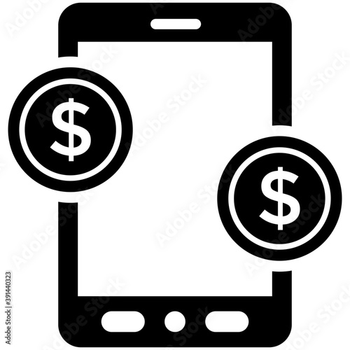 
A solid icon design of mobile payment
