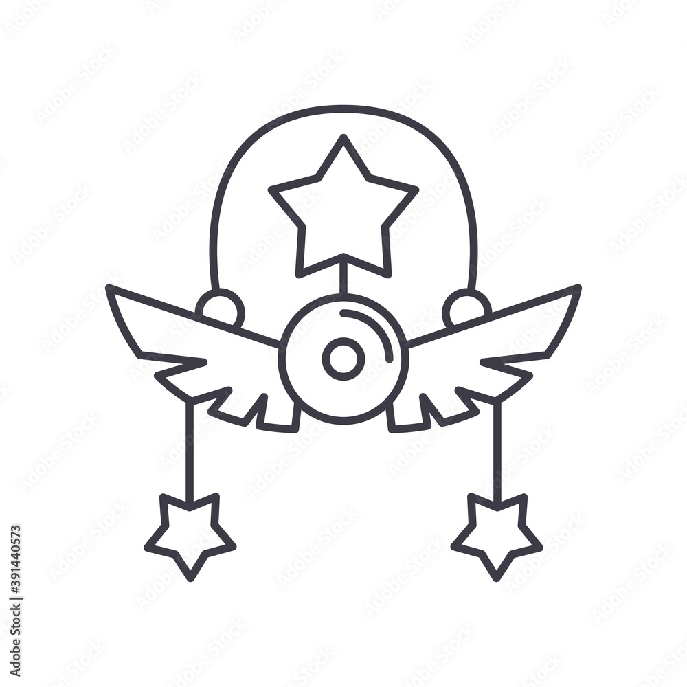 Accessorie icon, linear isolated illustration, thin line vector, web design sign, outline concept symbol with editable stroke on white background. Accessorie icon, linear isolated illustration, thin line vector, web design sign, outline concept symbol with editable stroke on white background.