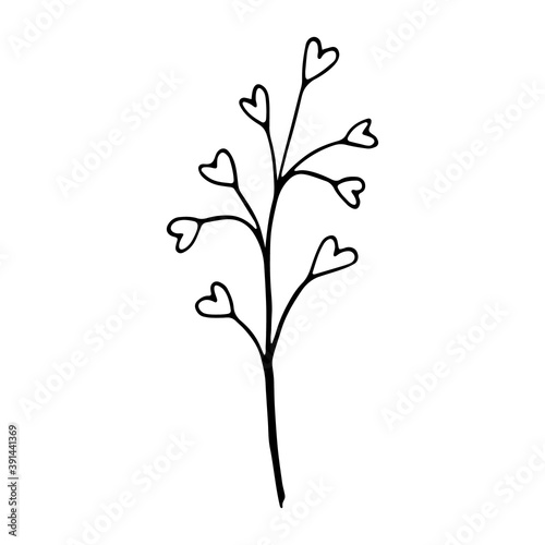 floral flower hand drawn doodle icon for social media story