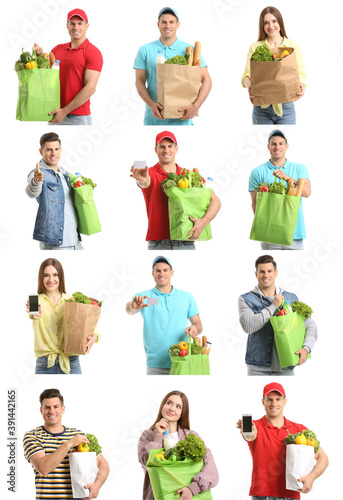 Collage of young people hol...