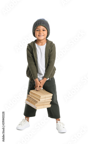 Cute African-American boy w...