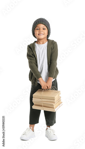 Cute African-American boy w...