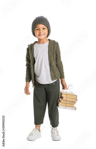 Cute African-American boy w...
