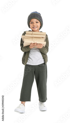 Cute African-American boy w...