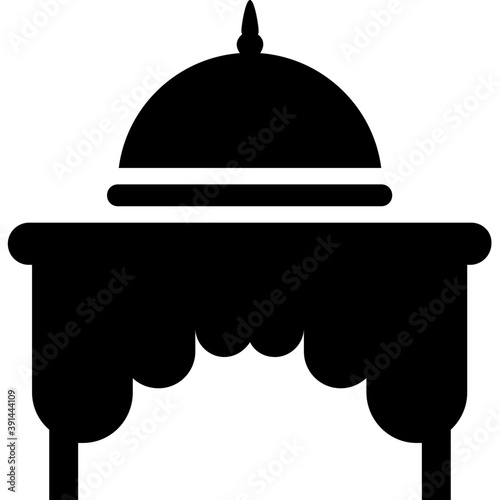 
A banquet table with chafing dish
