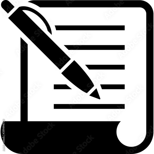 A legal document with pen