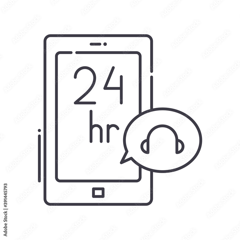 24 hour call mobile service icon 24 hour call mobile service icon