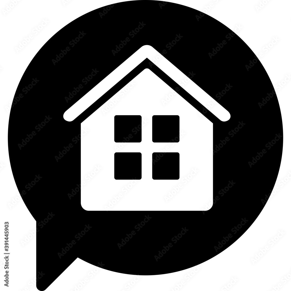 A house in chat bubble
A house in chat bubble