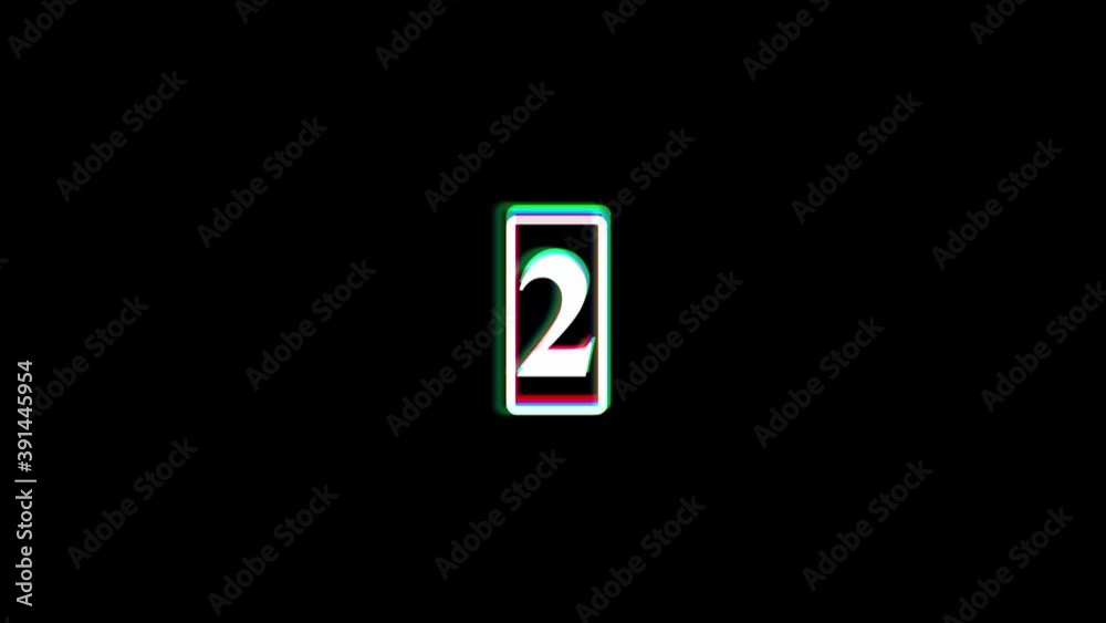 Number count motion graphics with RGB split effect