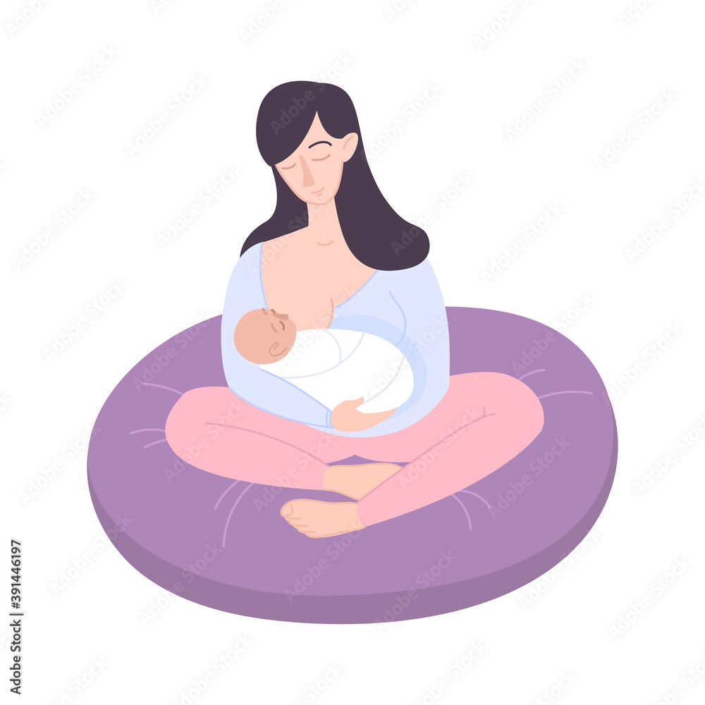 Breast Feeding Flat Composition Breast Feeding Flat Composition