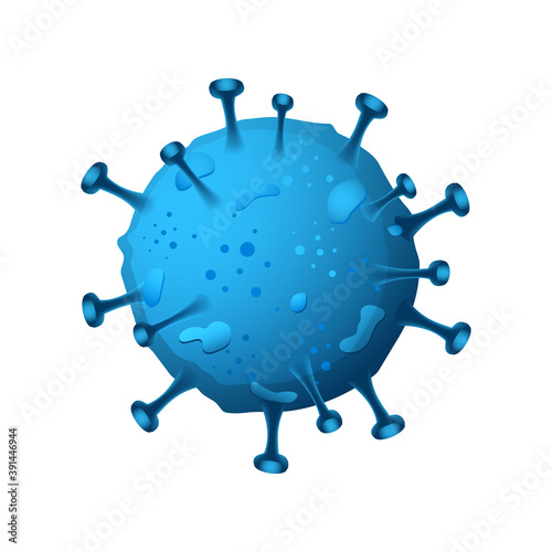 virus or bacteria with blue background. Virus allergy bacteria, medical healthcare, microbiology concept. Germ disease, pathogenic organisms, infectious micro virology