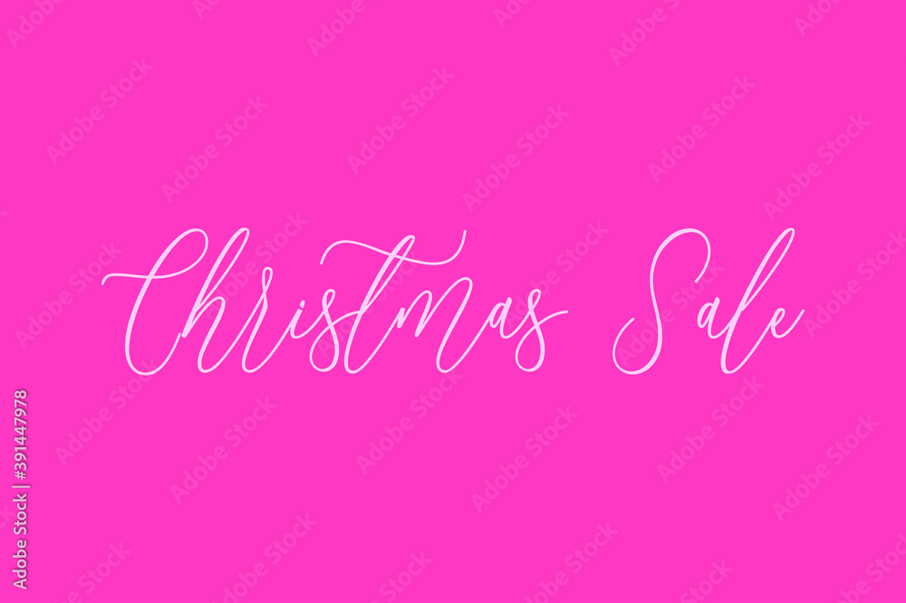 Christmas Sale Cursive Typography Light Pink Color Text On Dork Pink Background 