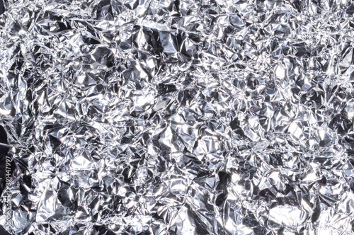 crumpled foil isolated on white background